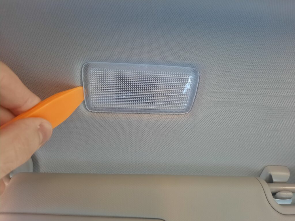 wedge insert location for visor light
