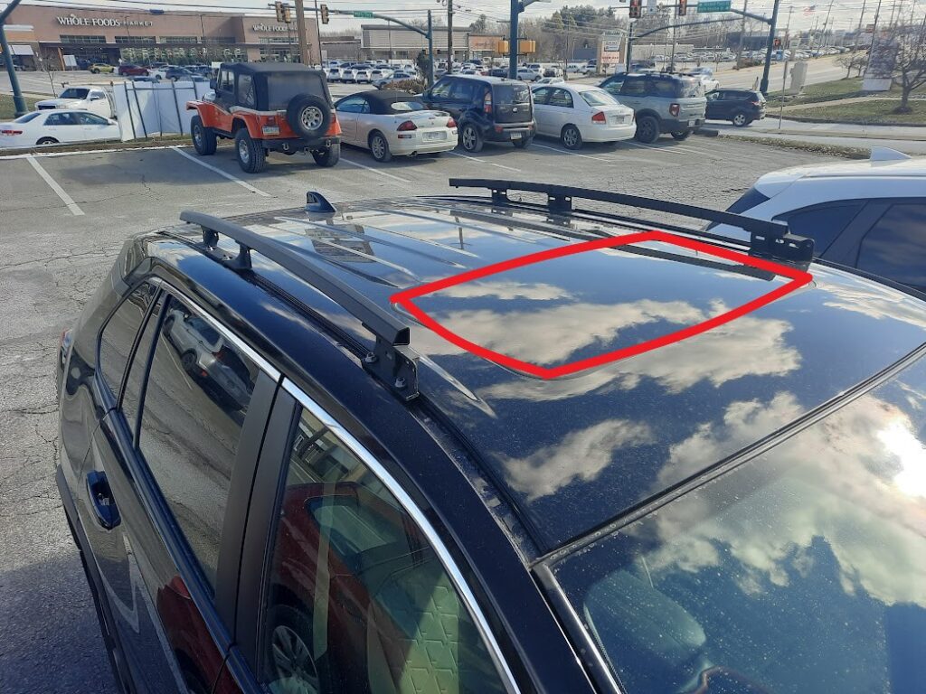 standard runroof exterior highlighted
