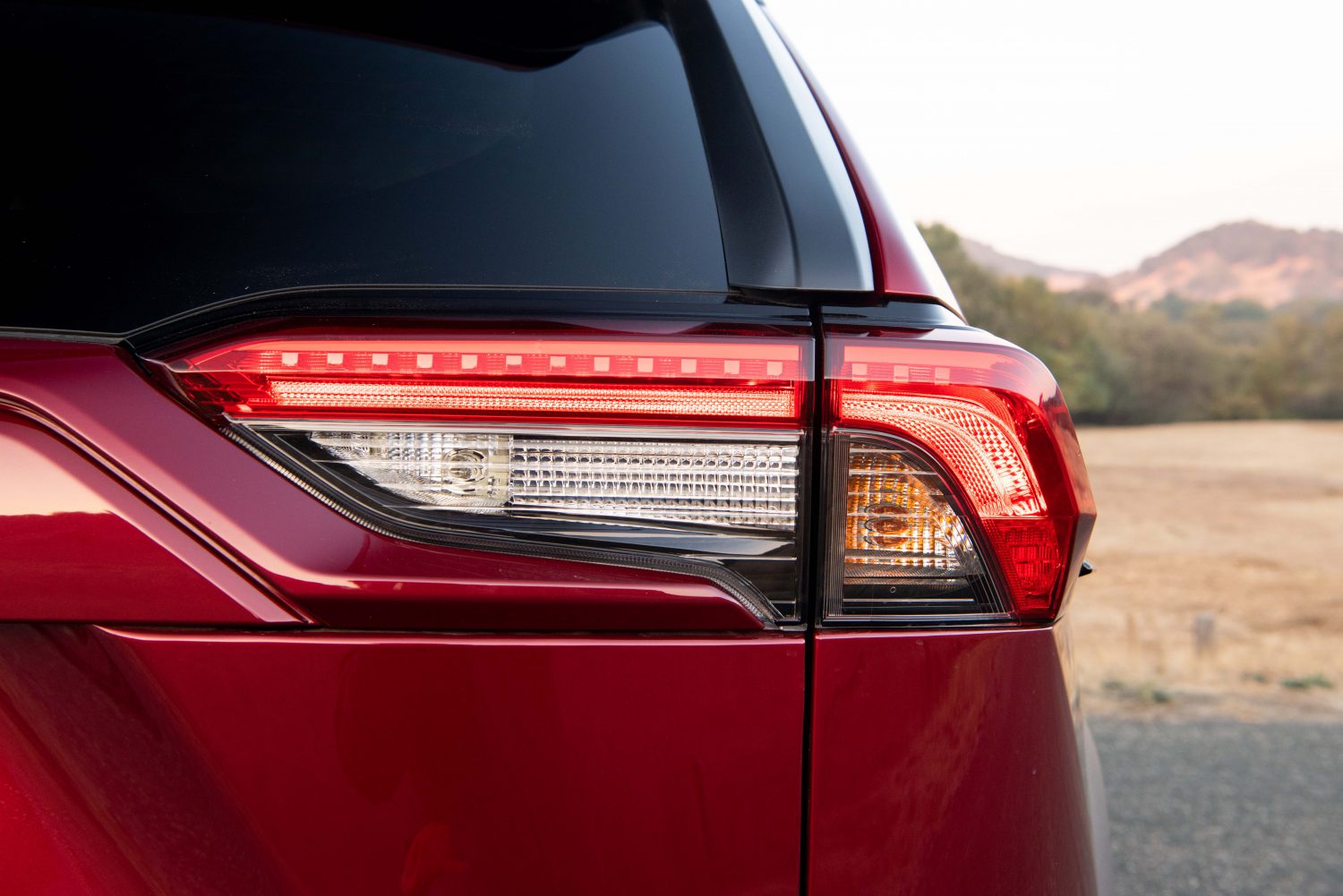 ruby flare pearl rav4 right taillight close up