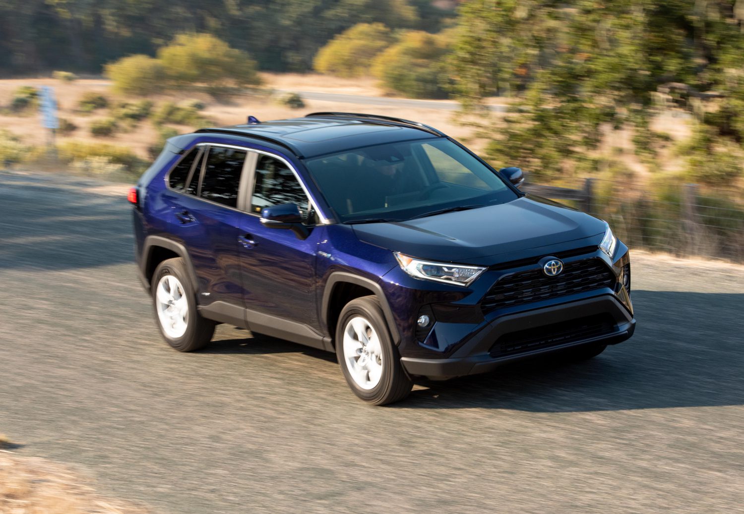 top front right view of rav4 in blueprint color